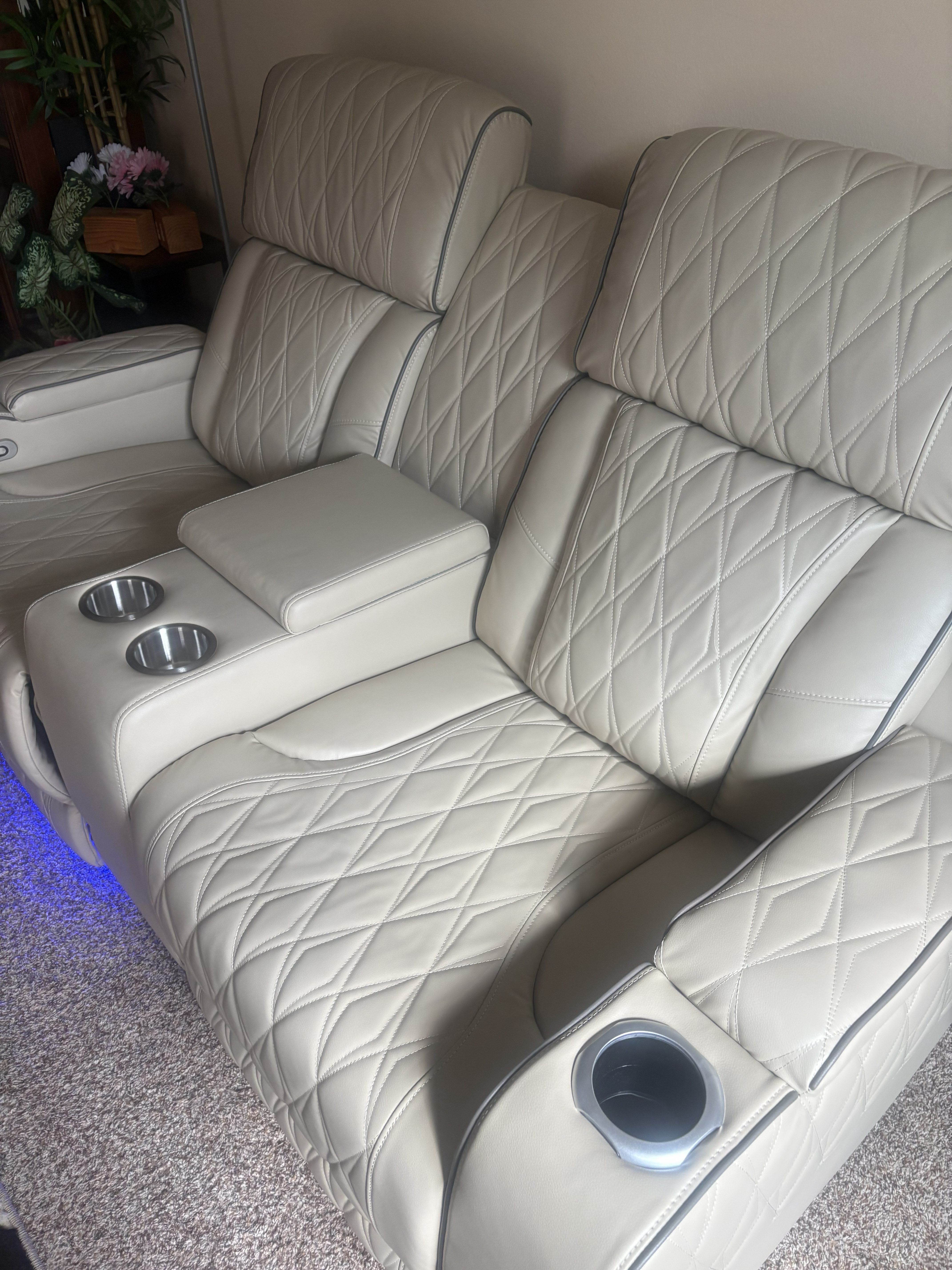White Leather Loveseat Assembly